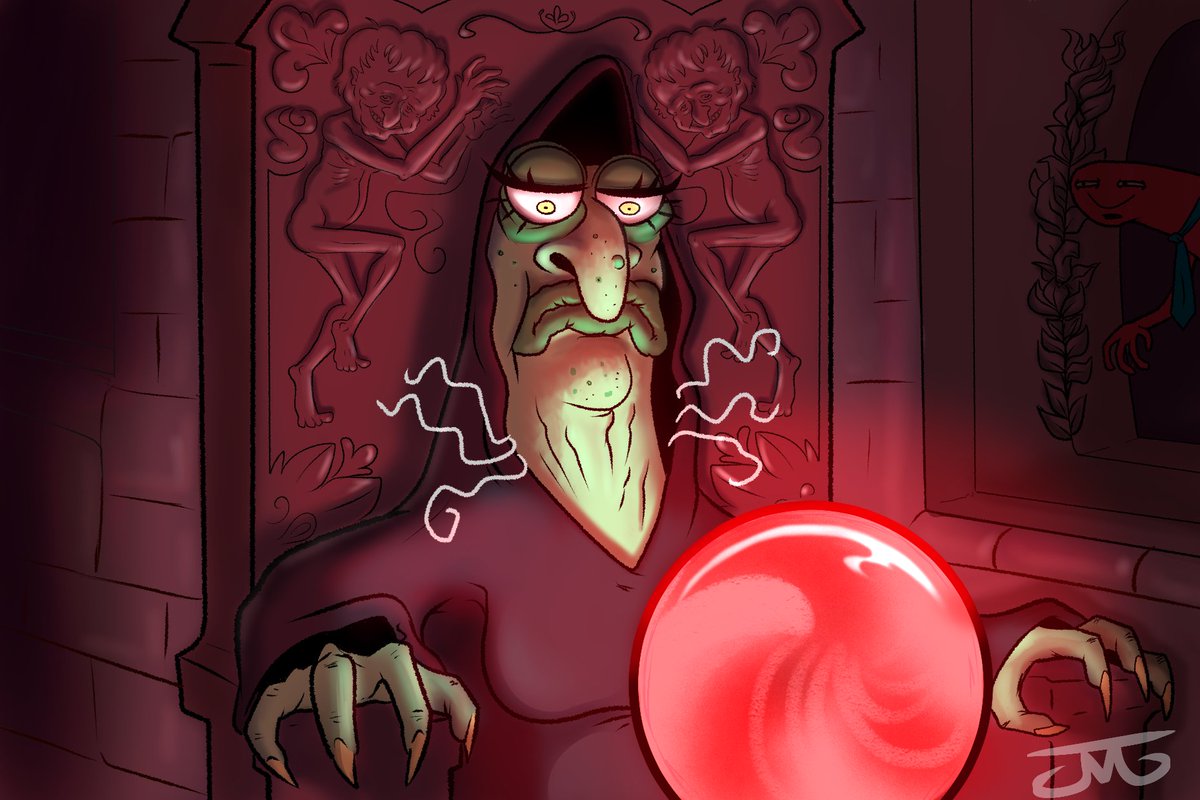 Poor, old, ˢᵉˣʸ woman ponders her orb of chaos and mischief. #smilingfriends