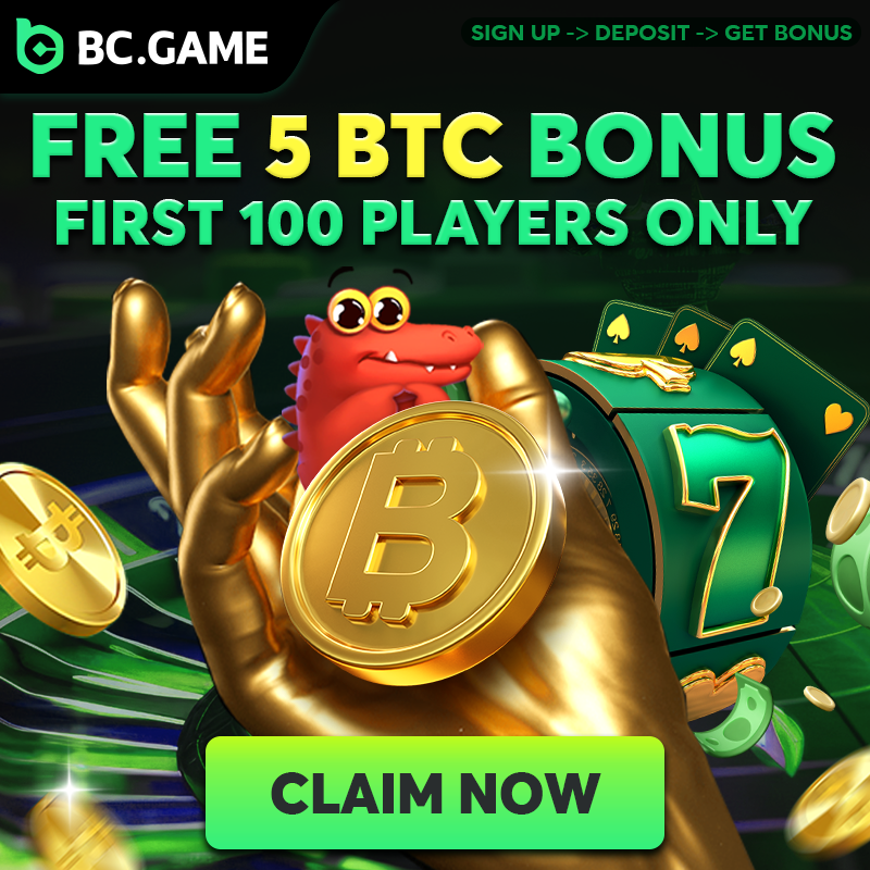 bcgame's tweet photo. GET FREE 5 BTC BONUS TODAY