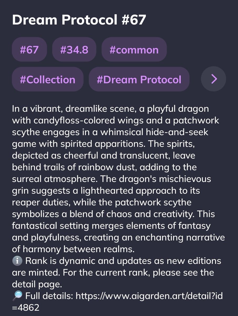 MylieneB56913's tweet photo. Join the daily spinwheel on telegram for a free dream protocol nft ❤️ every 1:30am UTC.
You might be the next lucky one ☘️
⬇️⬇️⬇️
https://t.co/OWOfcwGTLL…
@aigardenart
@SUPRA_Labs
#dreamprotocol https://t.co/EWiibHqeCW