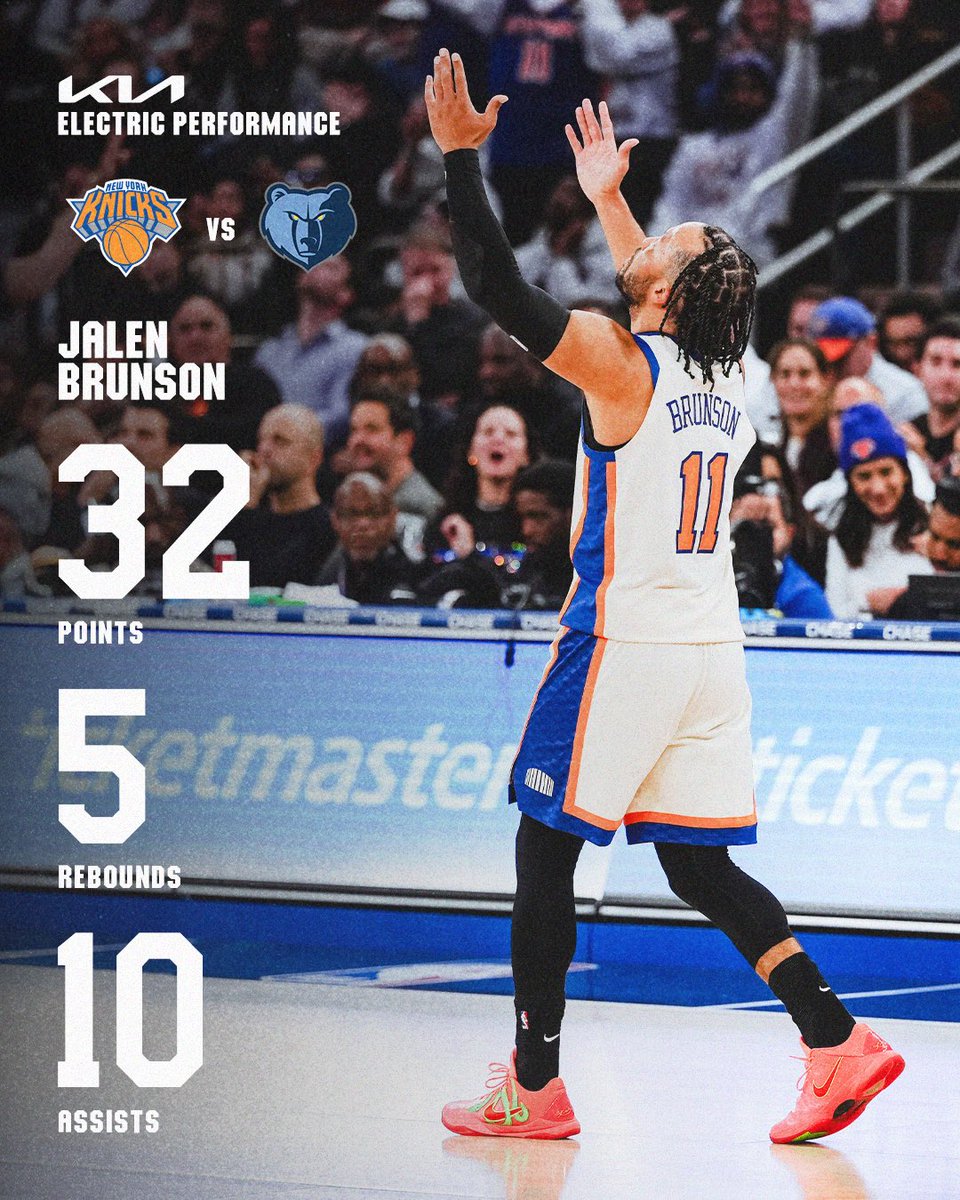 With tonight's performance, Jalen recorded 30+ points, 10+ assists and 5+ rebounds for the fifth time as a Knick.

He is now tied for third in franchise history with Stephon Marbury and Ray Williams. 🔥
