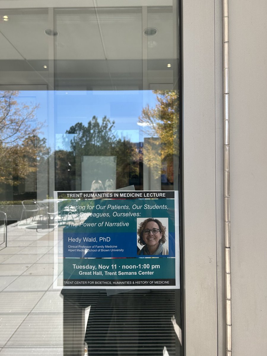 hedy_wald's tweet image. TY Trent Ctr for #bioethics , #humanities &amp;amp;history of medicine ⁦@DukeU⁩ for the invitation to present today on The Power of Narrative. Such an engaged audience! So special to be ⁦with you!