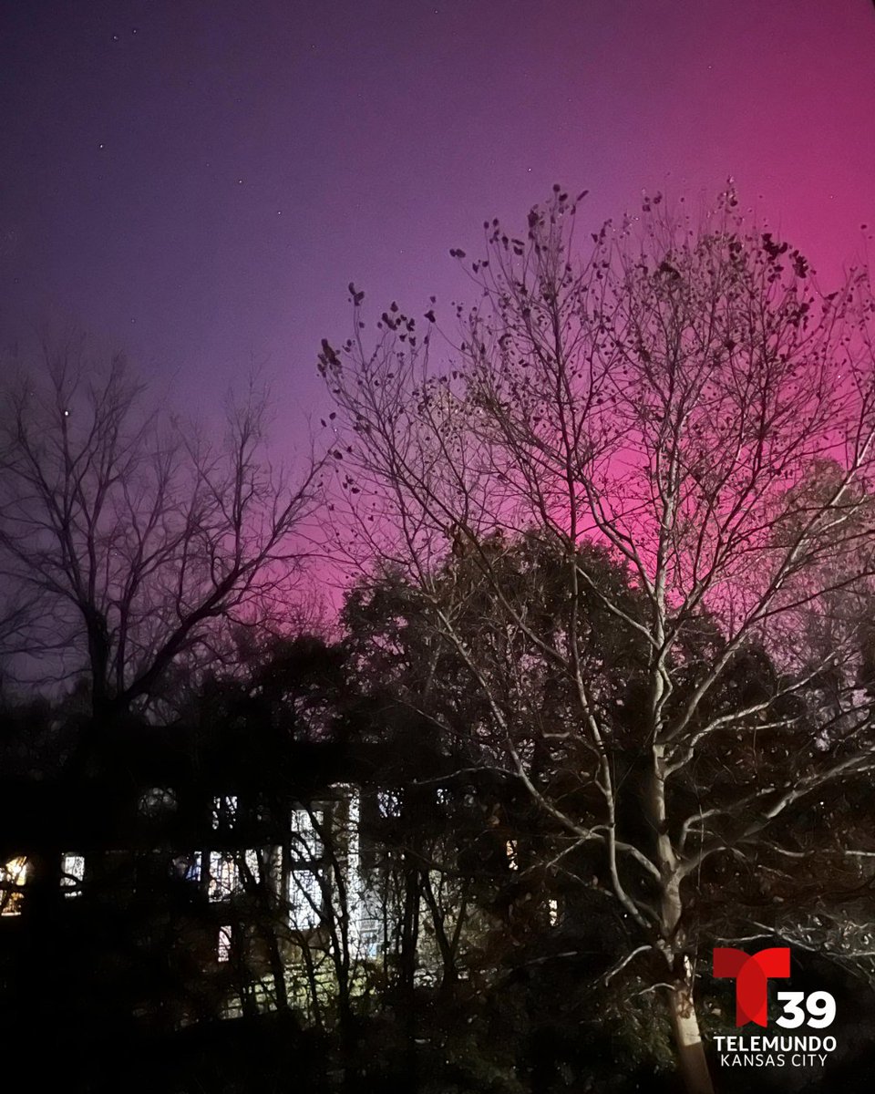 TelemundoKC's tweet image. ✨ Auroras boreales iluminan el cielo de Kansas City ✨
¡Un espectáculo natural impresionante! 🌌💜
¿Las estas viendo? 😍
📸 Comparte tus fotos con nosotros, queremos ver cómo se vive este fenómeno en tu área.

#AurorasBoreales #KansasCity