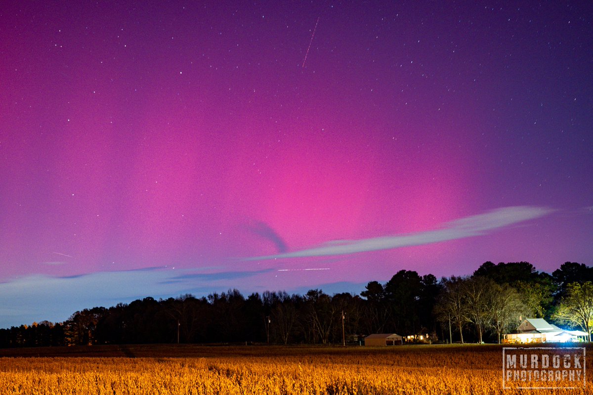 Northern Lights in Angier, NC tonight! Brightest naked eye displays I've witnessed in my lifetime!