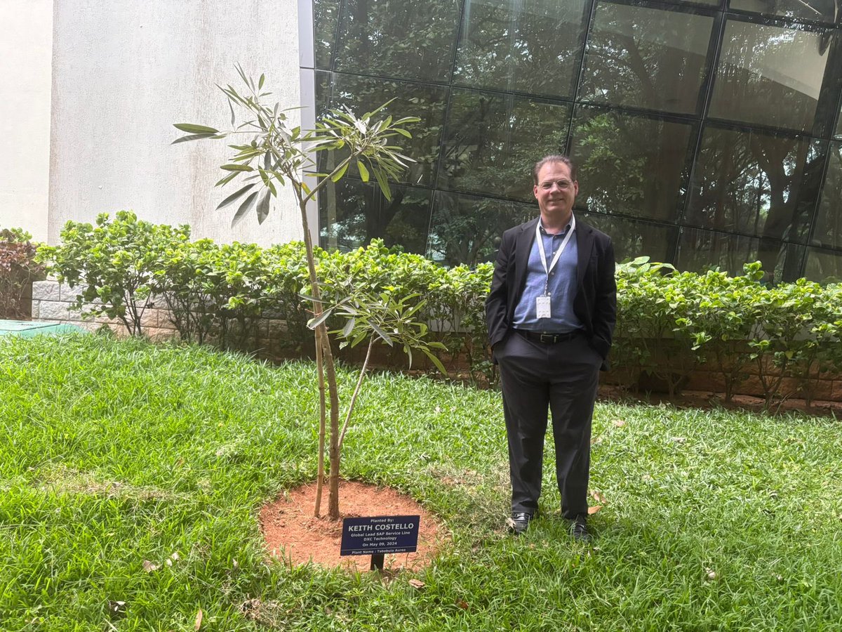 About a year ago I visited the <a href="/DXCTechnology/">DXC Technology</a> Bangalore offices and they welcomed me with gracious hospitality.  On that visit I planted a tree and its doubled in size.  A metaphor for our growth potential!