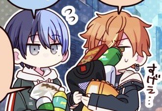 aki_prsk__'s tweet image. SO CUTE 😭😭😭💘💘 MITA TOLD PEOPLE THAT IT WAS AKITO’S BIRTHDAY SO HE GOT SO MANY GIFTS FROM THE PEOPLE IN VIVID STREET THAT TOUYA HAD TO HELP HIM CARRY IT IM SO- 😭 (MITA IS THE EMBODIMENT OF ALL AKITO OSHIS AT THIS POINT) 😭🫶🫶 HE’S SO LOVED AAAA MY HEARTT 😭😭😭