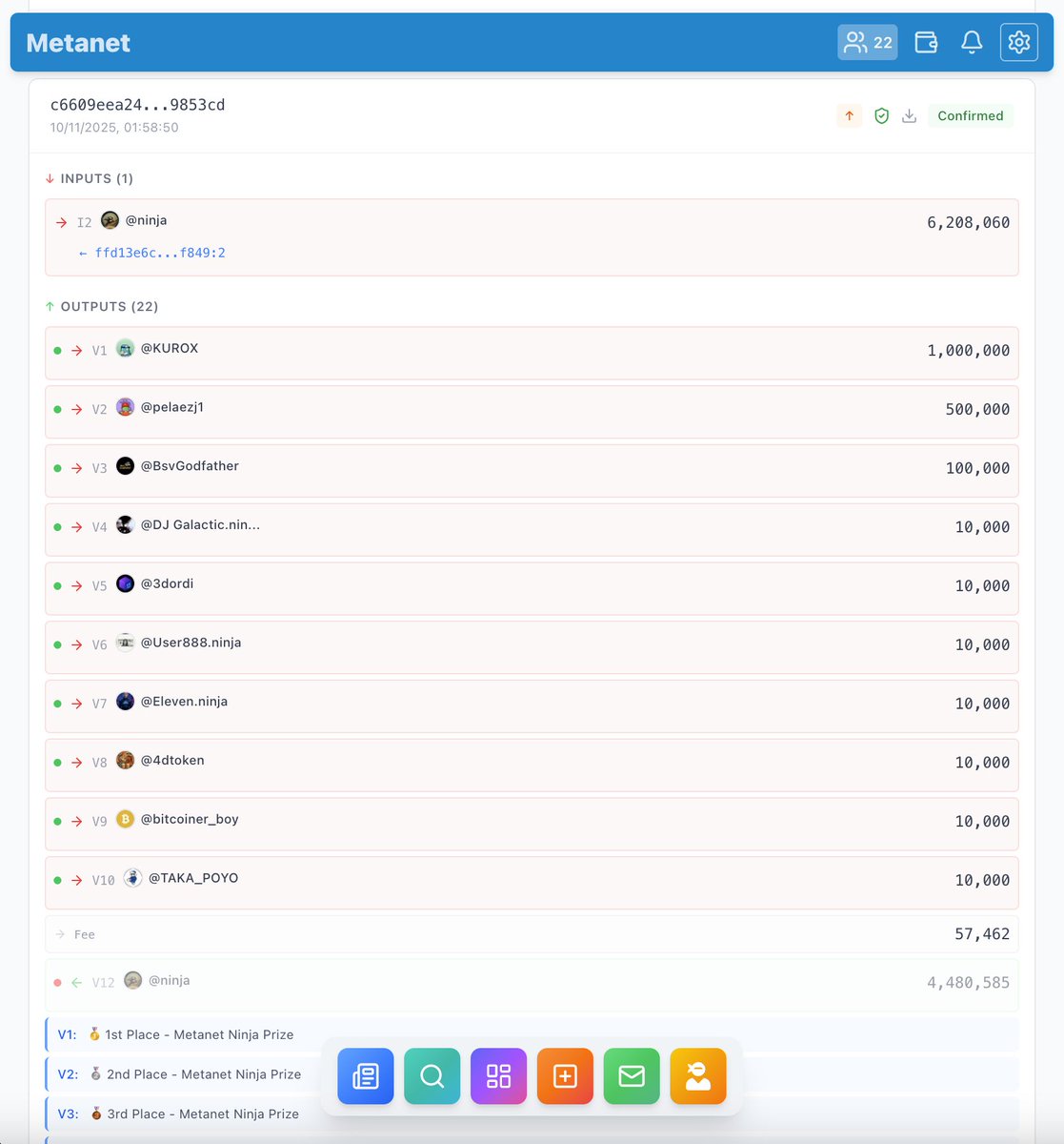 MetanetPlatform's tweet image. Transaction dashboard got even better with usernames of users on Metanet and their pics 😍🌟 

Also smoothly bordered cards for NFT related transactions for post Mints etc, to differentiate from casual payments 🔥 BitcoinSV 🤝

Enjoy it with us at metanet.page 🙏