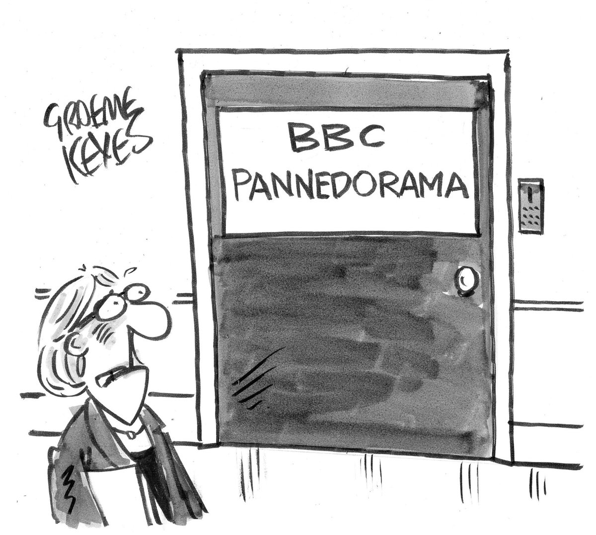 Graeme Keyes <a href="/KeyesGraeme/">graeme keyes</a> on #bbcpanorama #bbc – political cartoon gallery in London original-political-cartoon.com