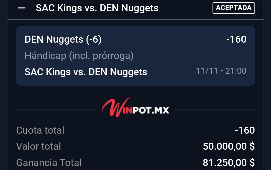 🚨 | Vamos a cerrar el día con esta Apuesta Chingones.

#NBA
- Nuggets -6 

Comienza en 15 minutos.

Sigamos Ganando Juntos 🫶

¿Me Sigues de nuevo? Deja ❤️ de la buena vibraaaa Caraaaajooo 👊 !!