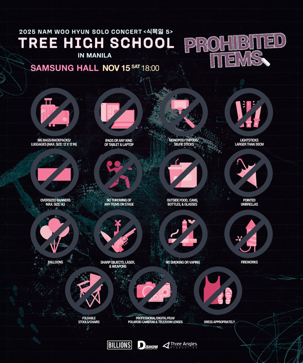 📣 Tree High School students, are you ready? 📣 The class of 2025 NAM WOO HYUN CONCERT &lt;식목일5 - TREE HIGH SCHOOL&gt; IN MANILA is starting soon! 📚

Before we step onto campus, be sure to have these Tree High School Show Day Guidelines reviewed so we’re all set for an amazing day