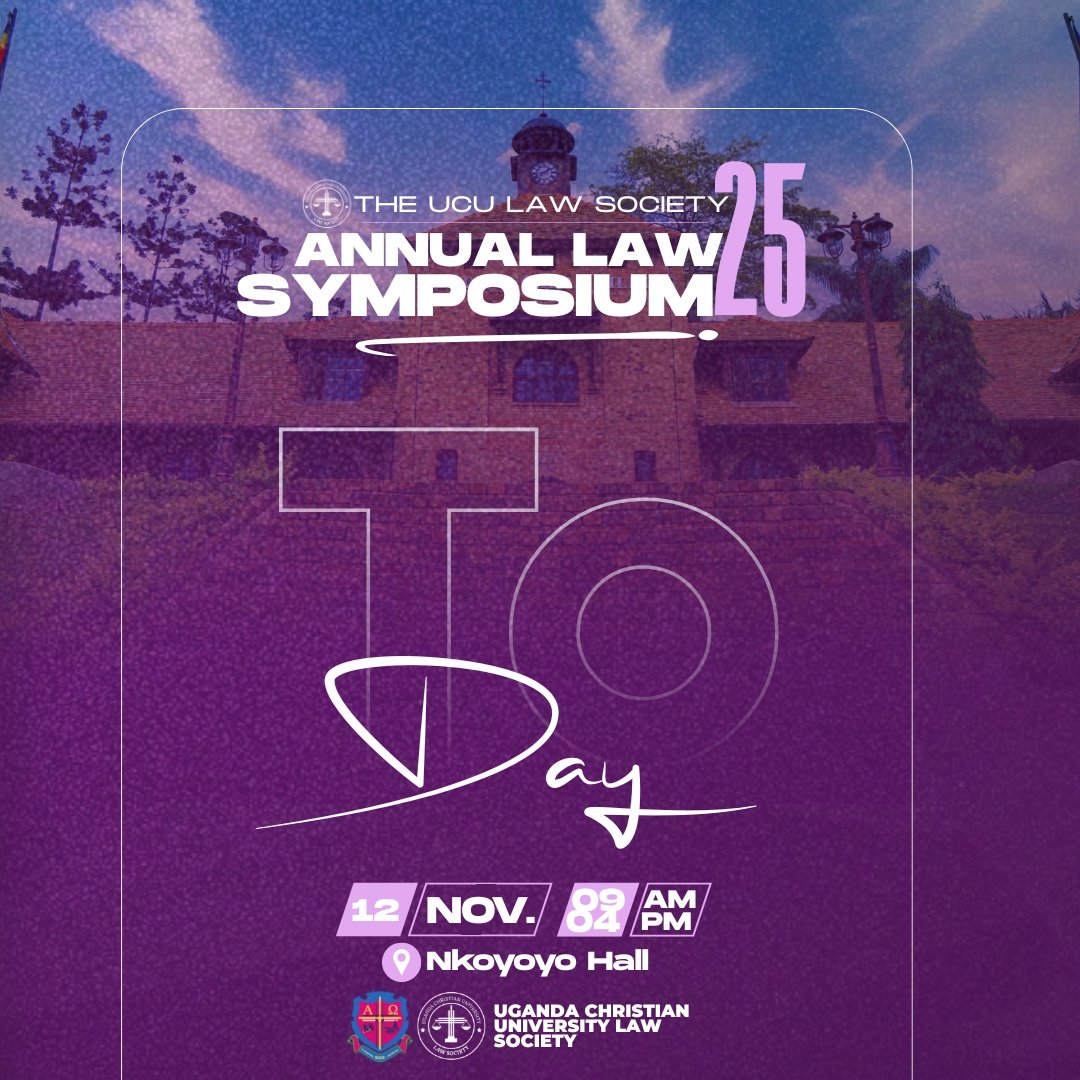 UCULSMain's tweet image. 💥Today is the Day!!, 
The Countdown is OVER!!!

See you at 9am st Nkoyoyo Hall for the ANNUAL LAW SOCIETY SYMPOSIUM!