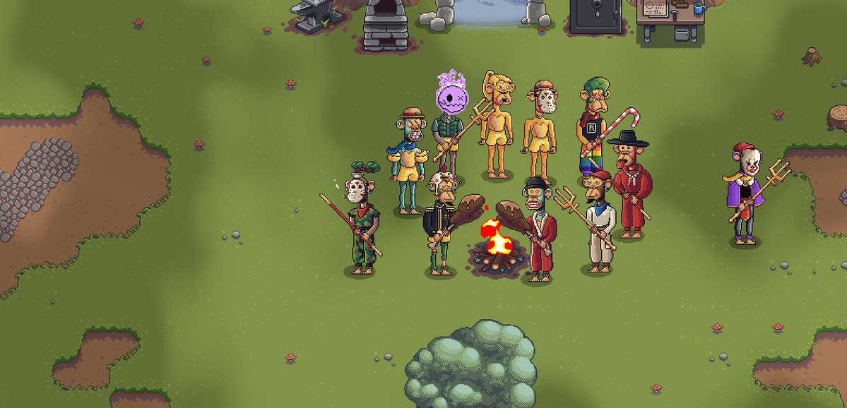 In my <a href="/ApeReunion/">Ape Reunion</a> world with the homies! Pixel art beauty!! Can't wait to portal here from the <a href="/OthersideMeta/">Othersidemeta</a> Nexus !!