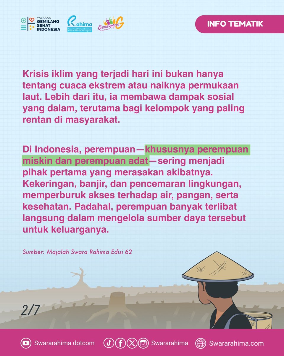 swararahima's tweet photo. Haloo Sahabat Rahima!😍

Kalian pernah tidak mempertanyakan atau mungkin kalian yang ditanya "Kenapa sih gerakan perempuan menyuarakan juga soal iklim? memangnya apa hubungannya sih sama perempuan?" https://t.co/YAUbNjfWgW