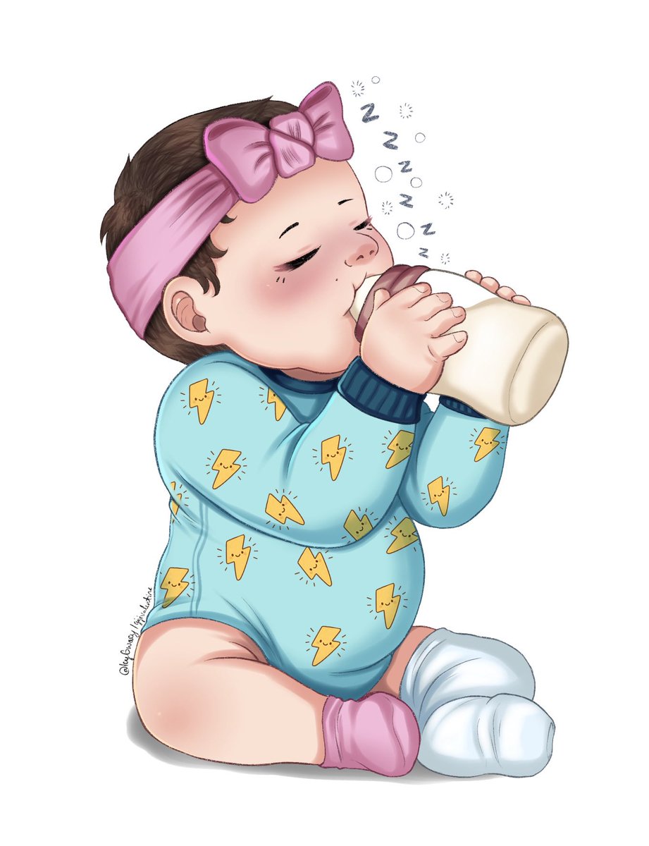 bronte’s nighttime feed 🍼😴
quick drawing of the best baby from <a href="/corkyno/">Corky (they/them)</a> ‘s fic, pendulum 🥺 #jayvik