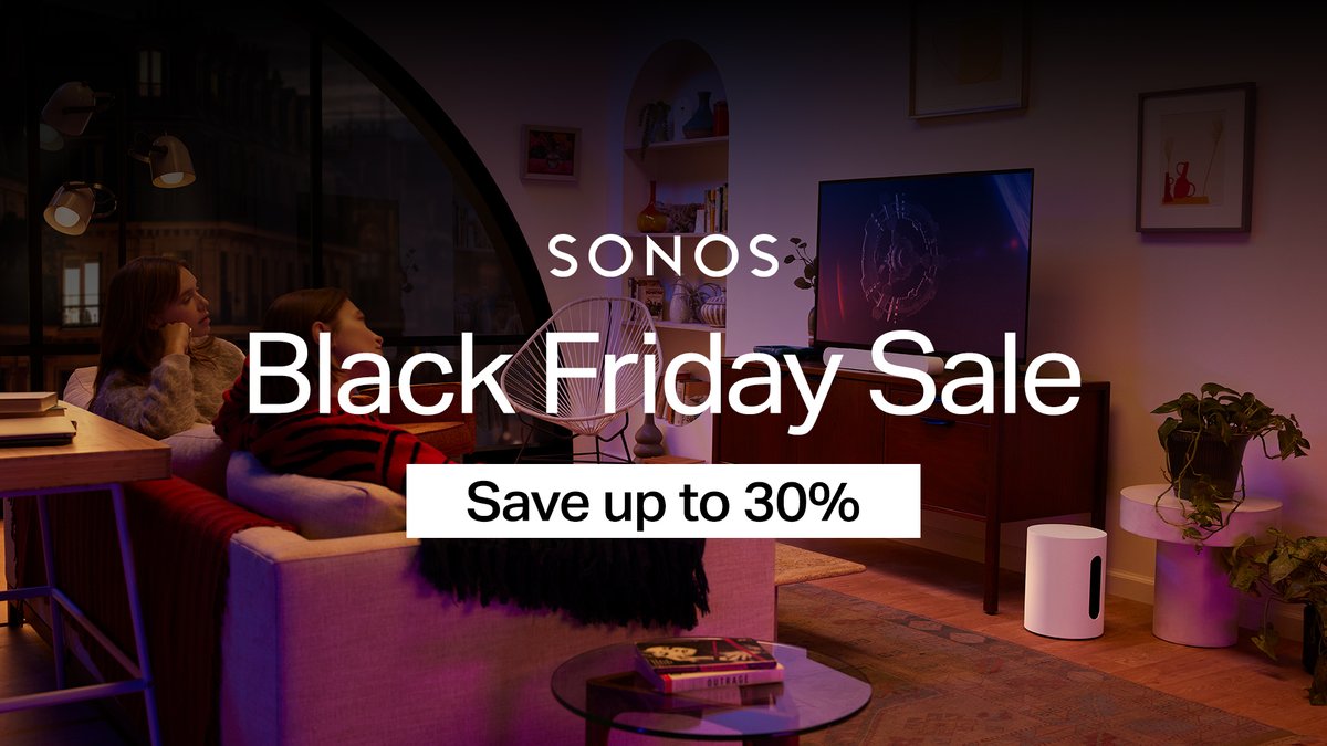 VideoproAU's tweet image. Hear how sound should sound and save up to 30% off Sonos for Black Friday! T&amp;amp;Cs apply. Ends 03.12.25.

Shop: bit.ly/3CtGMPl
Stores: bit.ly/3Yg0HHi

#sonos #blackfriday #homeaudio