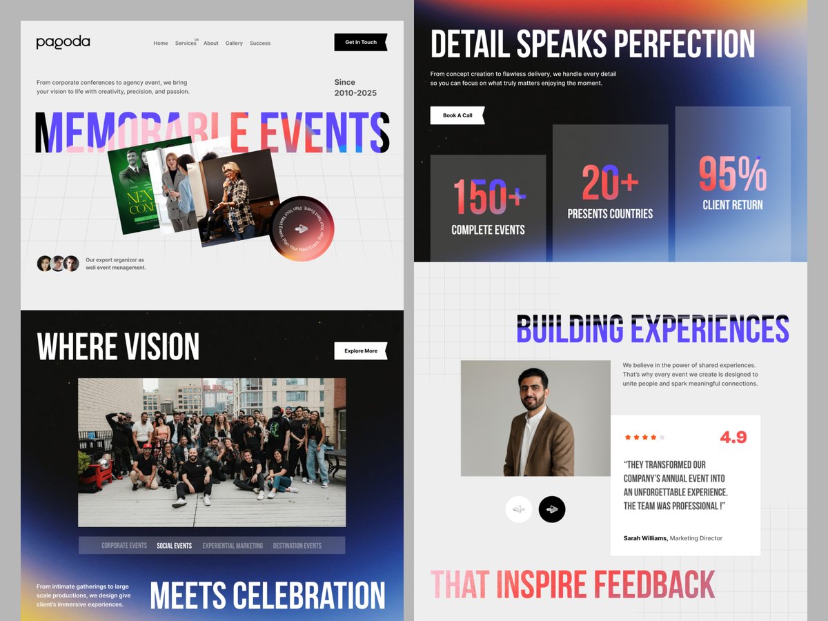 jabelahmedbappy's tweet image. Marketing event agency - web design - landing page