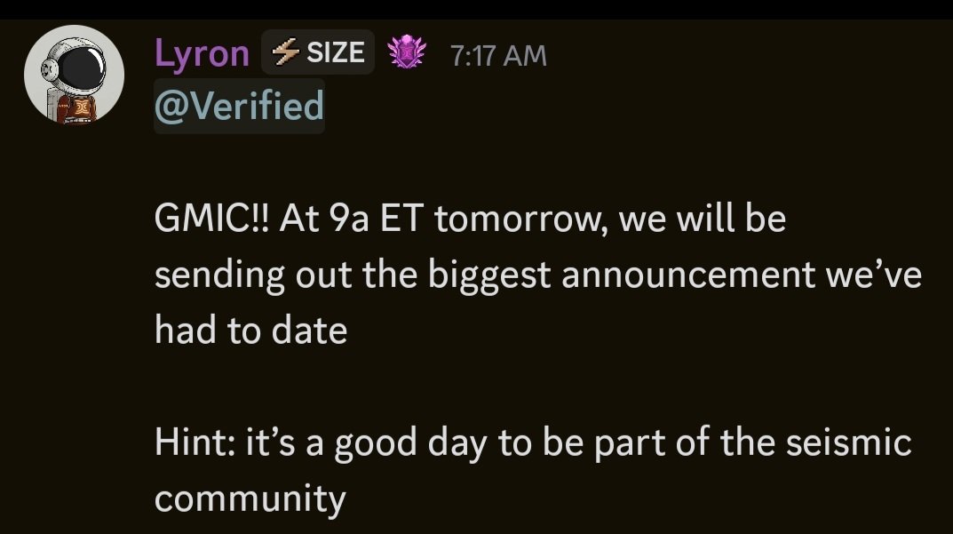 We have something big coming up people <a href="/SeismicSys/">Seismic</a> 😁😁

If <a href="/lyronctk/">Lyron</a> says it's biggest then it's really biggest 😗😗

Can't wait to hear the announcement 🙌 😍 

Here we goo.... magnitude is the key 🔑