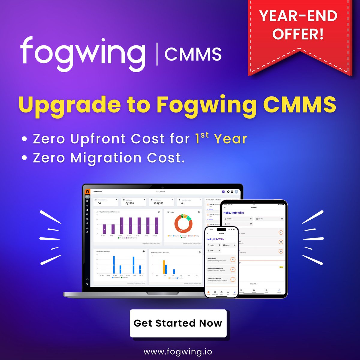 Fogwing_IoT's tweet image. For a limited time, Fogwing CMMS offers zero upfront migration cost for the first year. 

Ready to switch? Book a demo today!

Book your demo: fogwing.io/request-demo/

#FogwingCMMS #SmartMaintenance #BestCMMSSoftware #AssetManagement #MaintenanceAutomation #MaintenanceSolutions