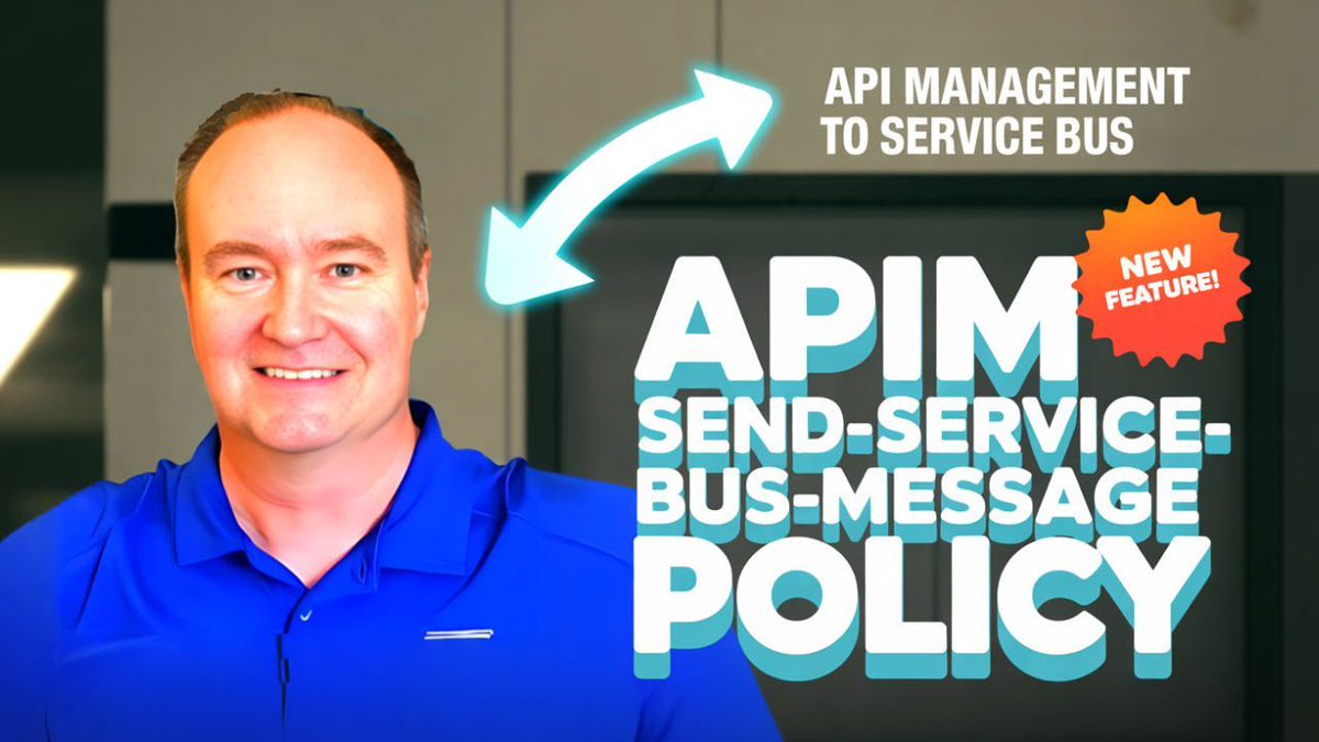 StephenWThomas's tweet photo. New Azure APIM feature!
Now you can send messages to Service Bus directly from your API using the new Send-Service-Bus-Message policy.
I show setup → permissions → testing in my new video - https://t.co/mkL5S9kJER
#Azure #APIM #ServiceBus #CloudIntegration #MicrosoftAzure #LogicAppsAviators