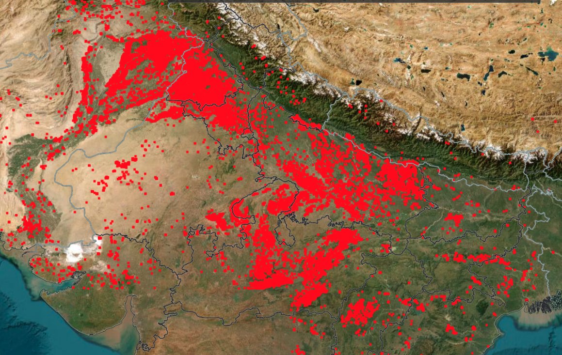 Stubble data from the last 7 days!

Modi Bhakts are trying to prove that stubble burning is happening only in Punjab, while in reality, farmers are burning stubble equally in Punjab, Haryana, Uttar Pradesh, and Madhya Pradesh.

Since it is a multi-state issue, only the central