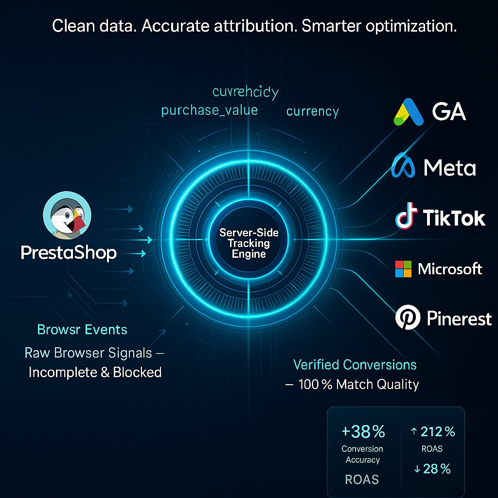 ArifulIslamCSE's tweet image. Most PrestaShop stores don’t have bad ads — they have bad tracking.
Fix it with GTM Server, GA4, Meta CAPI &amp;amp; TikTok API.
Clean data = real conversions.
Smart tracking = smarter growth.
#PrestaShop #ServerSideTracking #GA4 #PerformanceMarketing