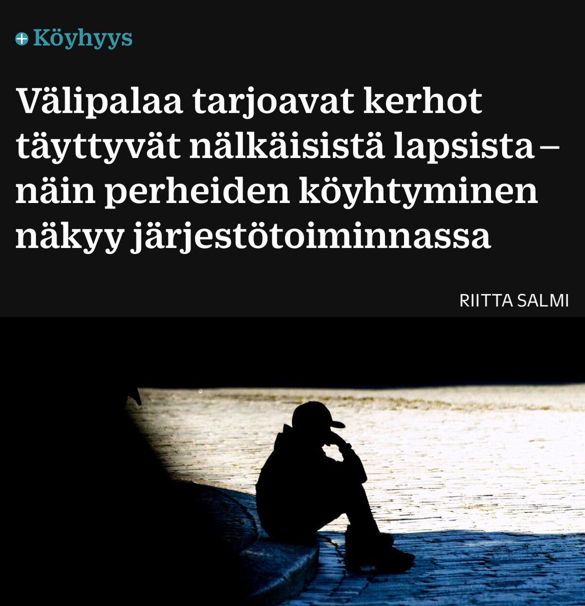 Välipalaa tarjoavat kerhot täyttyvät nälkäisistä lapsista.

Ja sehän ei hallitukselle riitä.

Eduskunta käsittelee parhaillaan hallituksen esitystä suorista leikkauksista toimeentulotukeen.

Toimeentulotukeen.