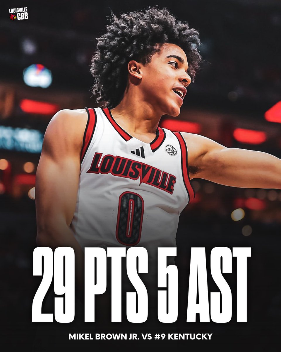 Mikel Brown Jr. comes up HUGE in a win over #9 Kentucky. A VERY special player. 👀

#GoCards