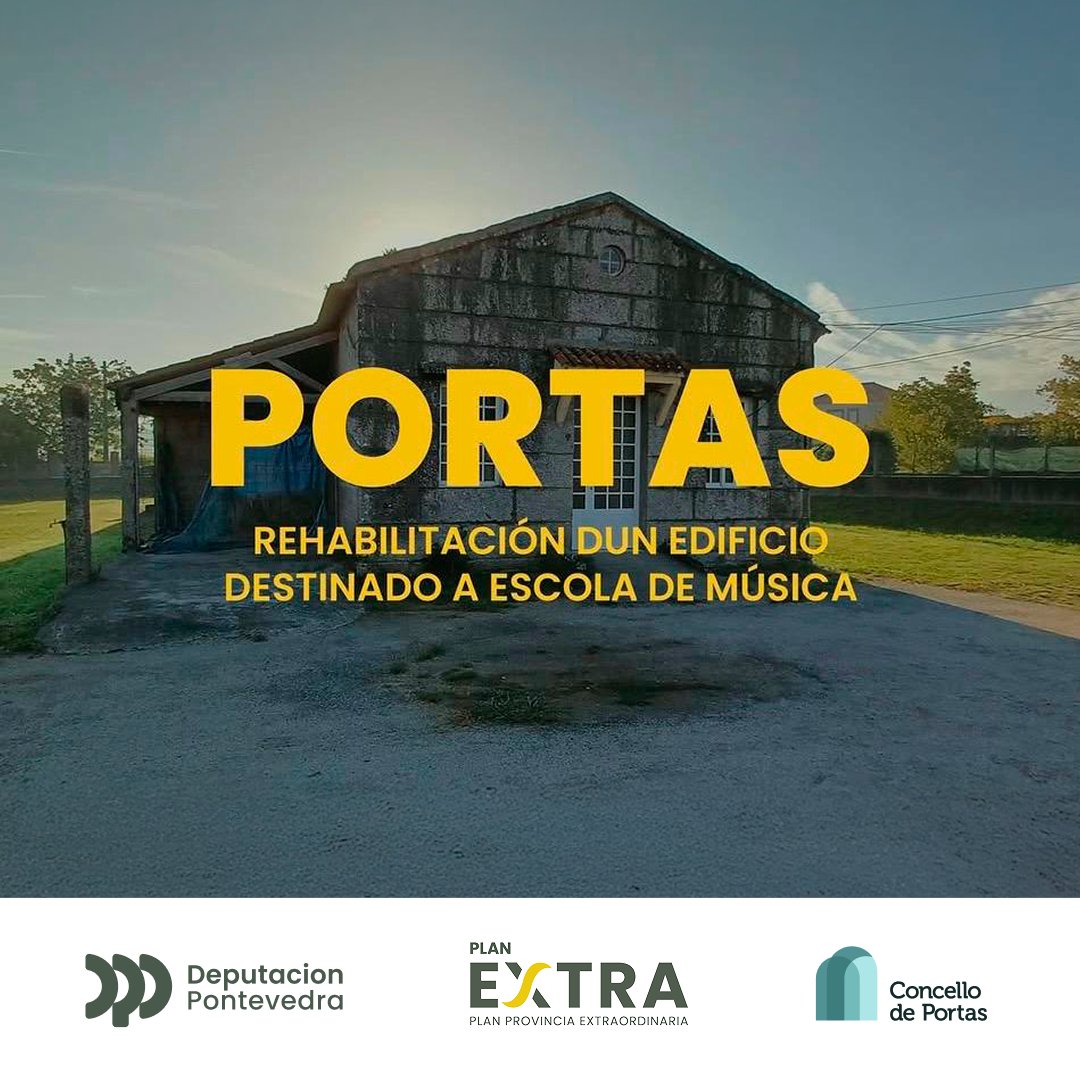 🏛️ O Concello de Portas participou no acto do #PlanExtra en Moraña, onde se fixo balance da súa transformación na comarca de Caldas. 💚

En Portas, o Plan xa rehabilitou a Escola de Música 🎶 e impulsa un novo proxecto en Porta do Conde 🌿