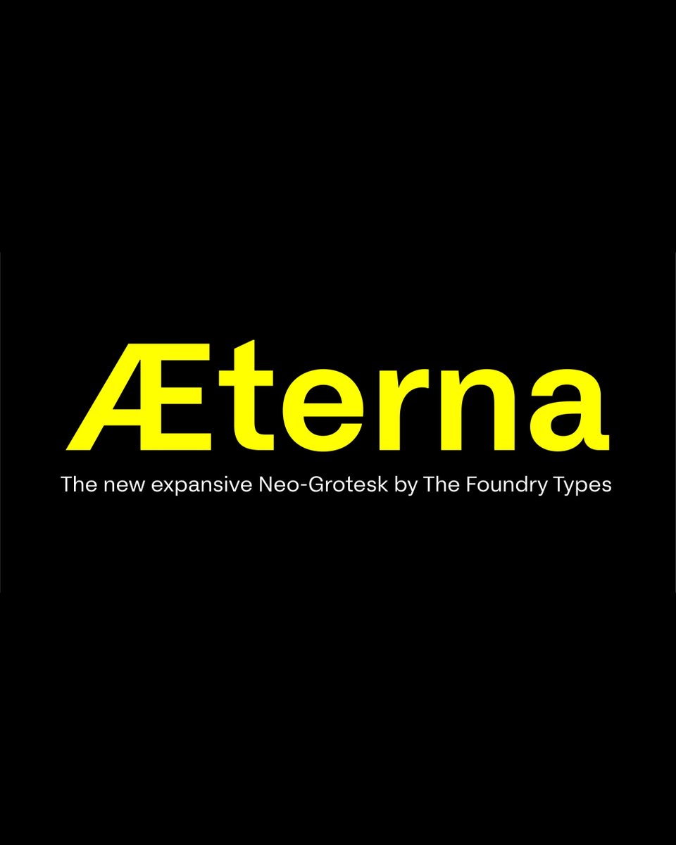 TweetsByTBI's tweet image. Foundry Æterna redefines the neo-grotesk genre with a design that balances clarity, neutrality, and refined detail.

Designed by Stuart De Rozario and David Quay for @TheFoundryTypes, the typeface embodies modernist foundations while introducing subtle humanist nuances through…