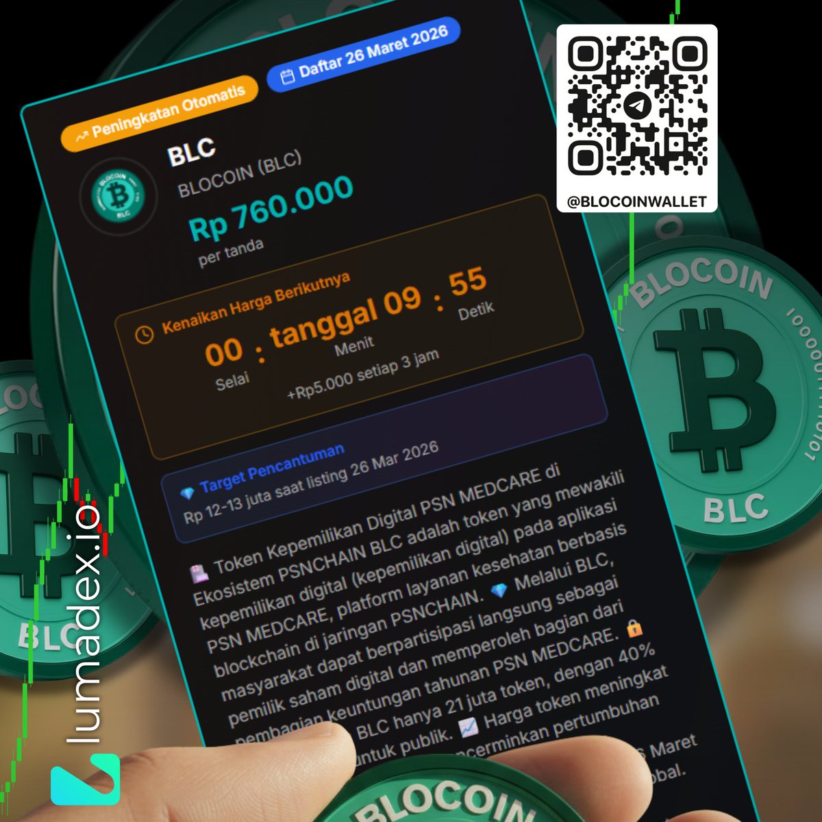BlcToken's tweet image. 🪙 Kabar Terbaru Blocoin (BLC) — PSNCHAIN
#Blocoin #BLC #PSNCHAIN #PSNMedcare #DigitalOwnership #BlockchainIndonesia #TokenAnakBangsa #BTC #ETH #CryptoMarket 

lumadex.io
Telegram - t.me/Blocoinwallet
Instagram - instagram.com/blc.blocoin?ut…
Tiktok -