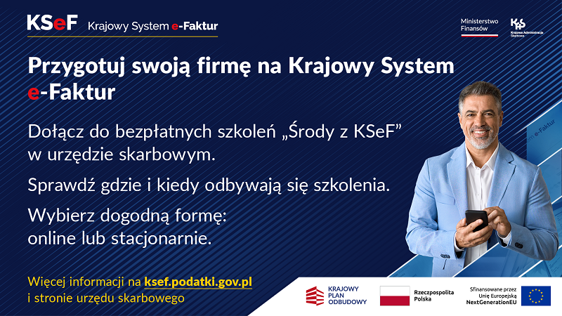 Zapraszamy na spotkania z cyklu "Środy z KSeF":
🗓️12.11.2025 r. godz. 10:00 i 12:00
Link do spotkania online: skroc.pl/9ZYPnar
Harmonogram spotkań stacjonarnych i online: skroc.pl/3wqWfBa