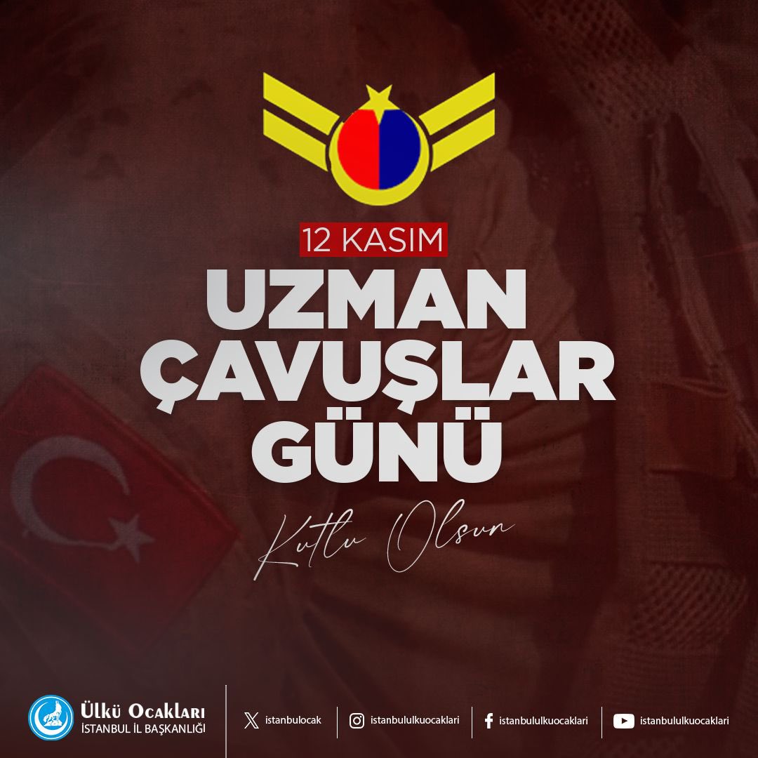 12 Kasım #UzmanÇavuşlarGünü Kutlu Olsun
''Görevi Başındaki Tüm Uzman Çavuşlarımıza Vatan Nöbetinde Kolaylıklar Dileriz.''
