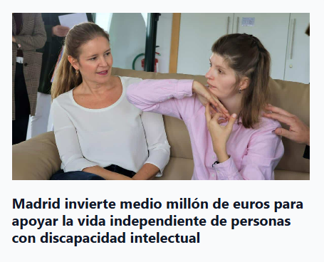 PlenaMadrid's tweet image. 🗞️ NOTICIA | Madrid invierte medio millón de euros para apoyar la vida independiente de personas con discapacidad intelectual.

🖊️ La @ComunidadMadrid ha dado un paso importante hacia la inclusión social con la firma de un convenio entre la consejera @adavimu y nuestro presidente…