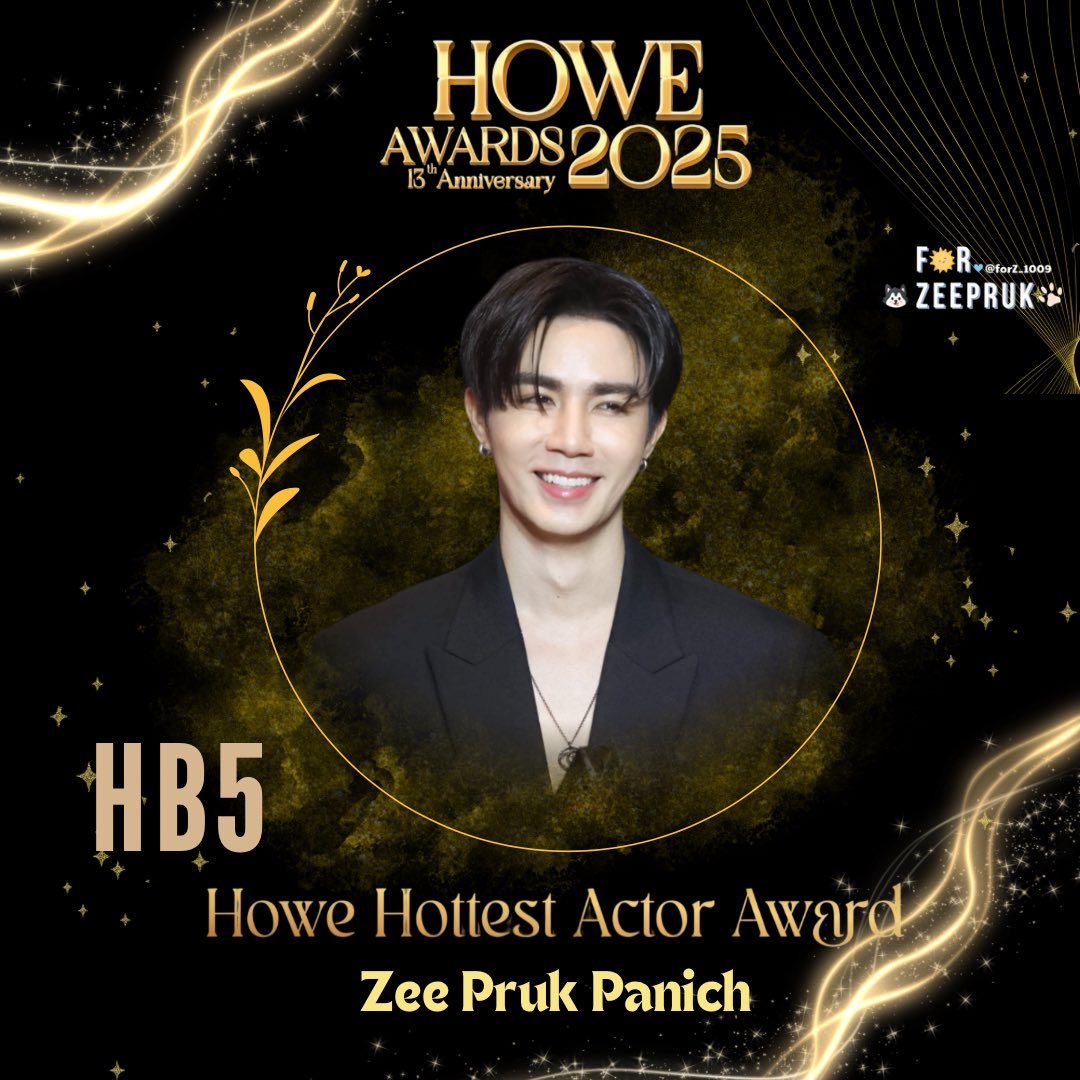forZ_1009's tweet photo. Lights on, red carpet ready 🤩 Let’s enjoy this special night with @zee_pruk and @CwrNew at the HOWE AWARDS 2025 🥳

🍀 HOWE THE BEST COUPLE AWARD : HA5: Zee - NuNew

💙 HOWE HOTTEST ACTOR AWARD : HB5: Zee Pruk Panich

#ซีนุนิวไปฮาวอวอร์ด2025
#ZeePruk 🌊 #NuNew #forZ_1009 https://t.co/1UUZhLEU04