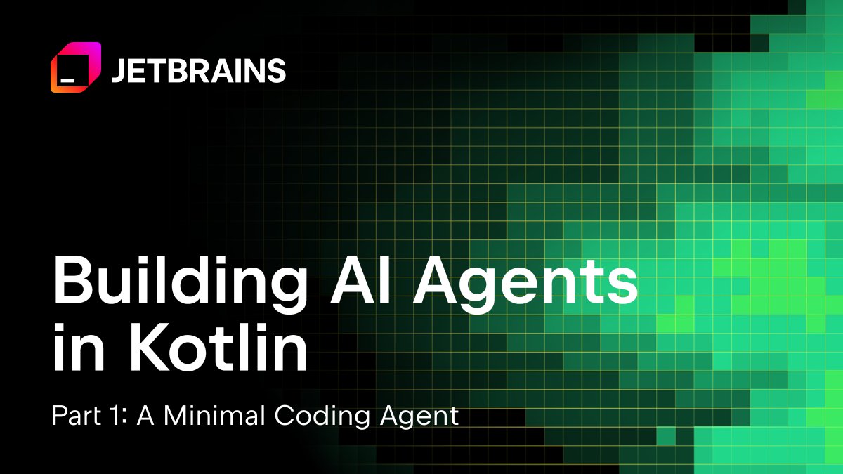 jetbrains's tweet image. 🤔 What’s an AI agent?

It’s an LLM that calls your functions in a loop until it completes its assigned task.

In our new blog series, we kick things off by building a minimal coding agent in Kotlin with Koog, and evolve it step by step into a complete one.
Learn more 👉…
