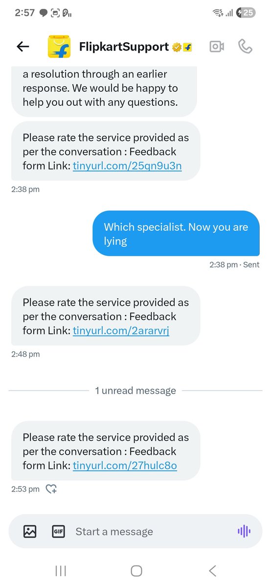 karankunal_'s tweet photo. @flipkartsupport And how dare u keep asking for feedback without any resolution or action https://t.co/wuyM4xPzTL