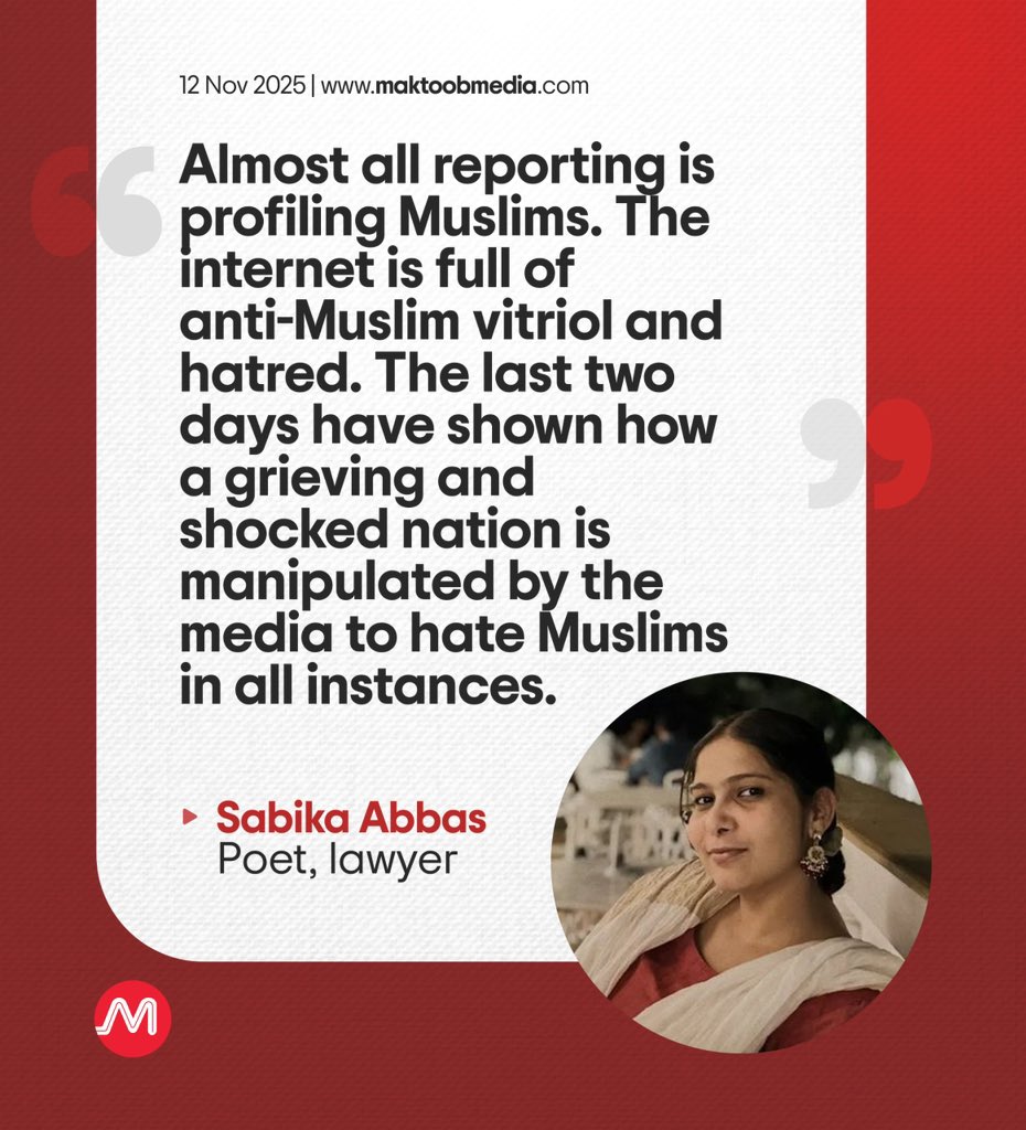 Almost all reporting is profiling Muslims. The internet is full of anti-Muslim vitriol and hatred. The last two days have shown how a grieving and shocked nation is manipulated by the media to hate Muslims in all instances.

Sabika Abbas
Poet, lawyer