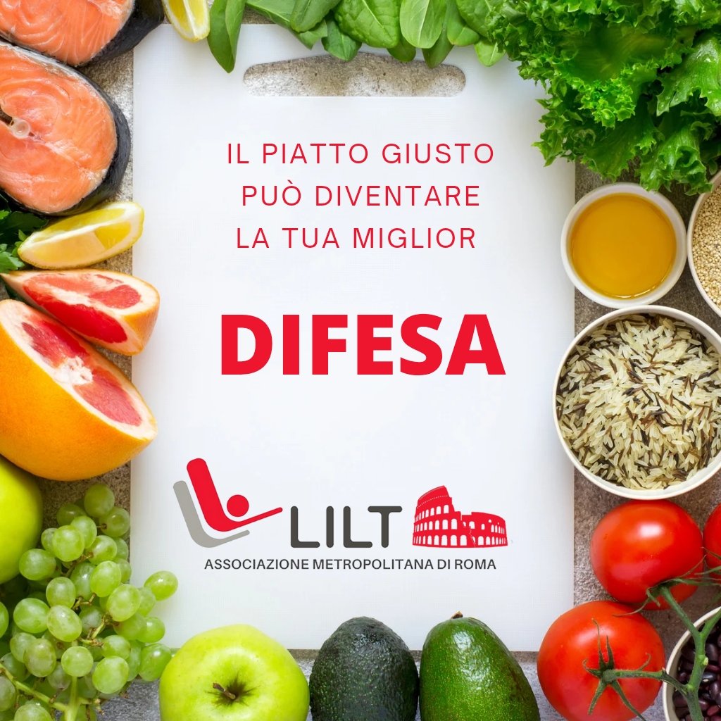 🍎 Il piatto giusto può diventare la tua migliore difesa.
Seguire una dieta mediterranea ricca di frutta, verdura, cereali integrali, legumi e olio d’oliva significa prendersi cura di sé ogni giorno.

La LILT Roma ricorda che la prevenzione passa anche dalla tavola.