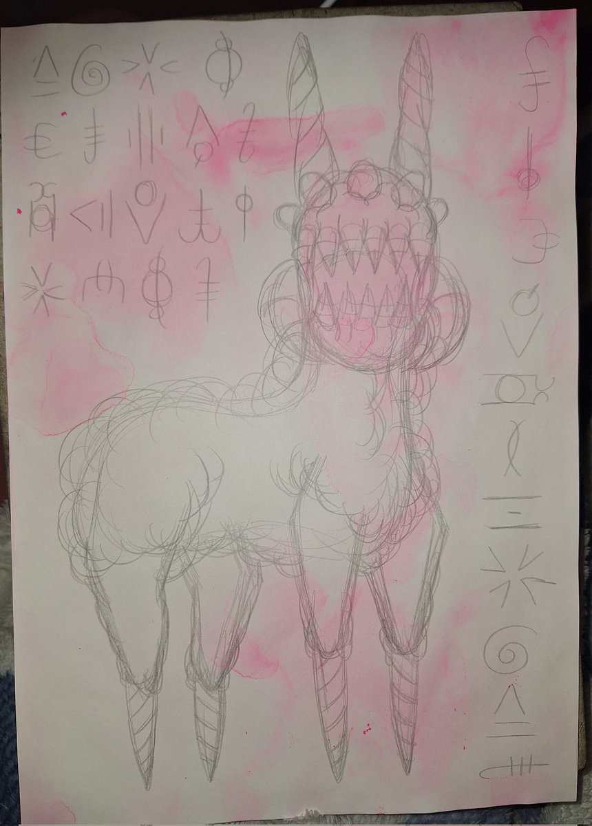 WIP - Grrrr.
#art #drawing #illustration #sketch #roughsketch #monster #creature #entity #candy #sweets #sweettreats #candinomicon #lovecraftian #occult #symbols #weird #strange #horror #irishartist #irishart #wip #workinprogress #unfinished #notfinished #lorcancassidy