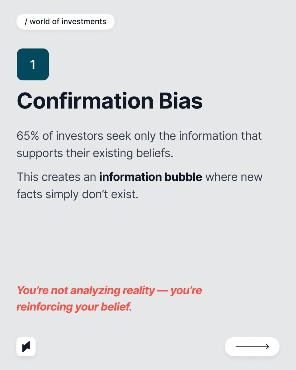 BinaryxPlatform's tweet image. 🧠 Even experienced investors make emotional mistakes.
Not because of bad data — but because of cognitive traps.
Let’s talk about the psychology behind money 👇
