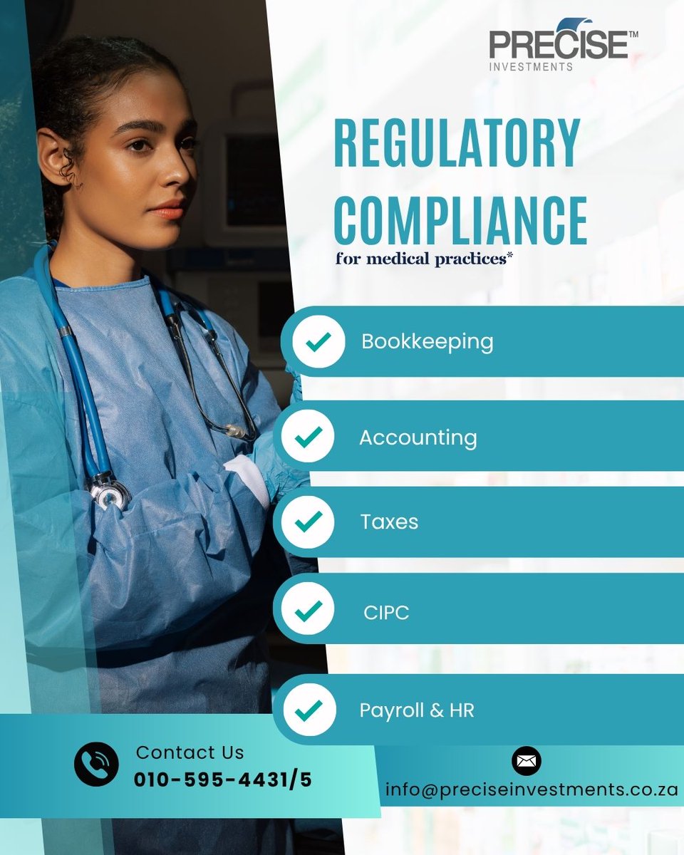 precise_invest's tweet image. Caring for those who care for others. 💙
Our specialised financial, compliance, and business solutions are designed to help medical practitioners grow their practices with confidence.

#MedicalProfessionals #PrecisionInPractice Morda AKA and Tibz