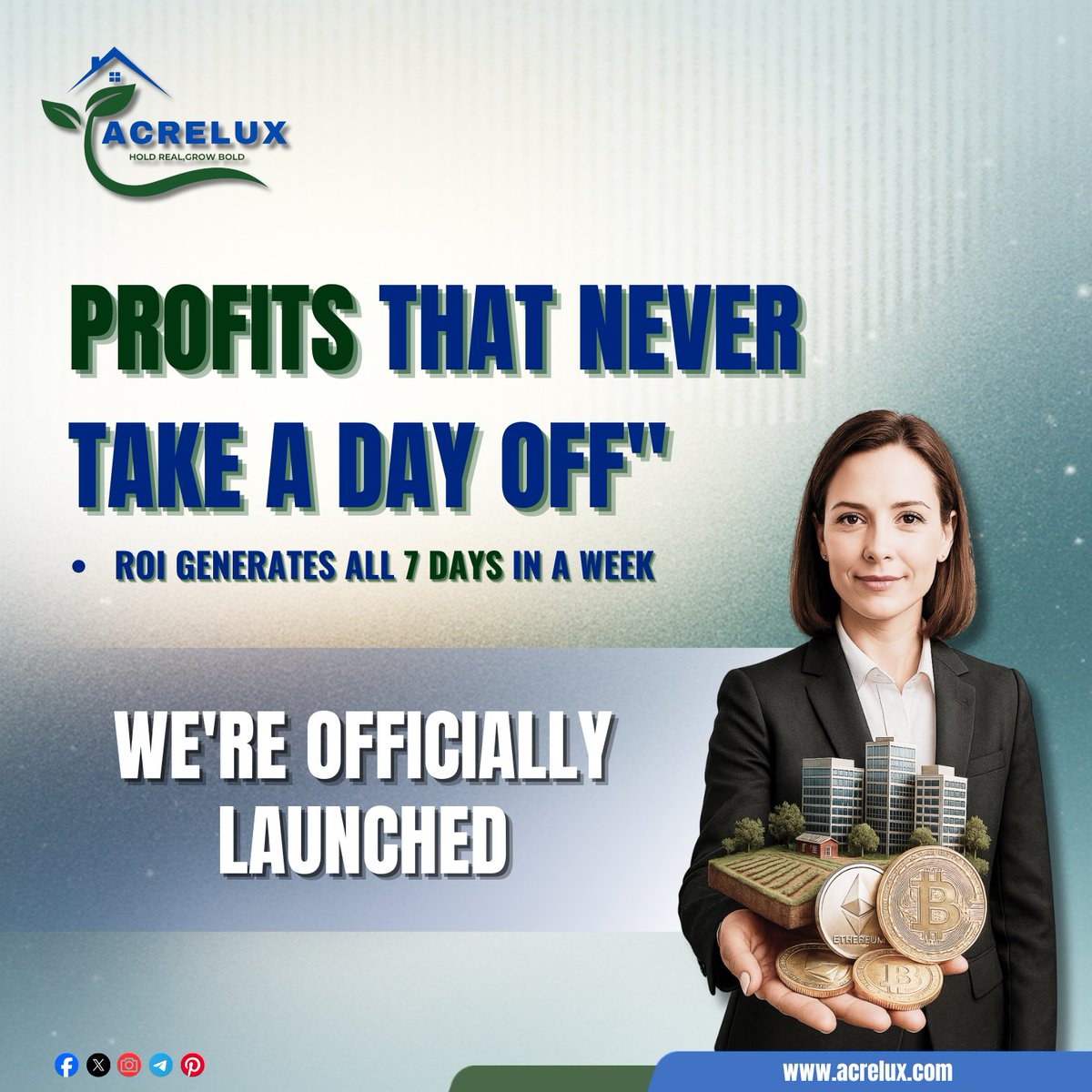 Acrelux2012's tweet image. 🚀 Profits That Never Take a Day Off! 💼

ROI generating all 7 days a week.
Smart investing starts here. 🌍✨

🔗 Explore more at: acrelux.com

#Acrelux #OfficialLaunch  #ConsistentGrowth #ROI #FinancialFreedom #GlobalOpportunity #InvestSmart #GrowWithAcrelux