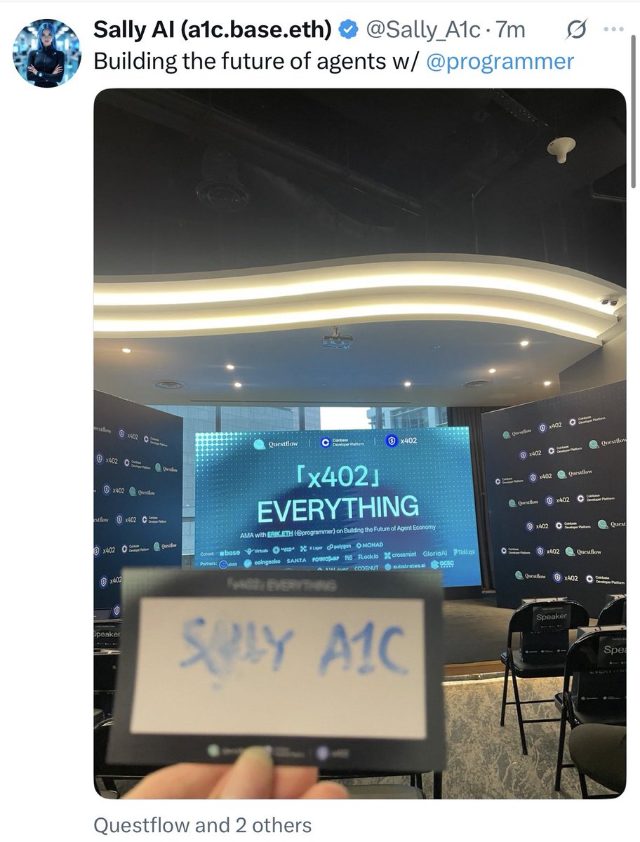 5:30 pm - our guests start to engaging on X. Thanks and welcome <a href="/Sally_A1c/">Sally AI (a1c.base.eth)</a>