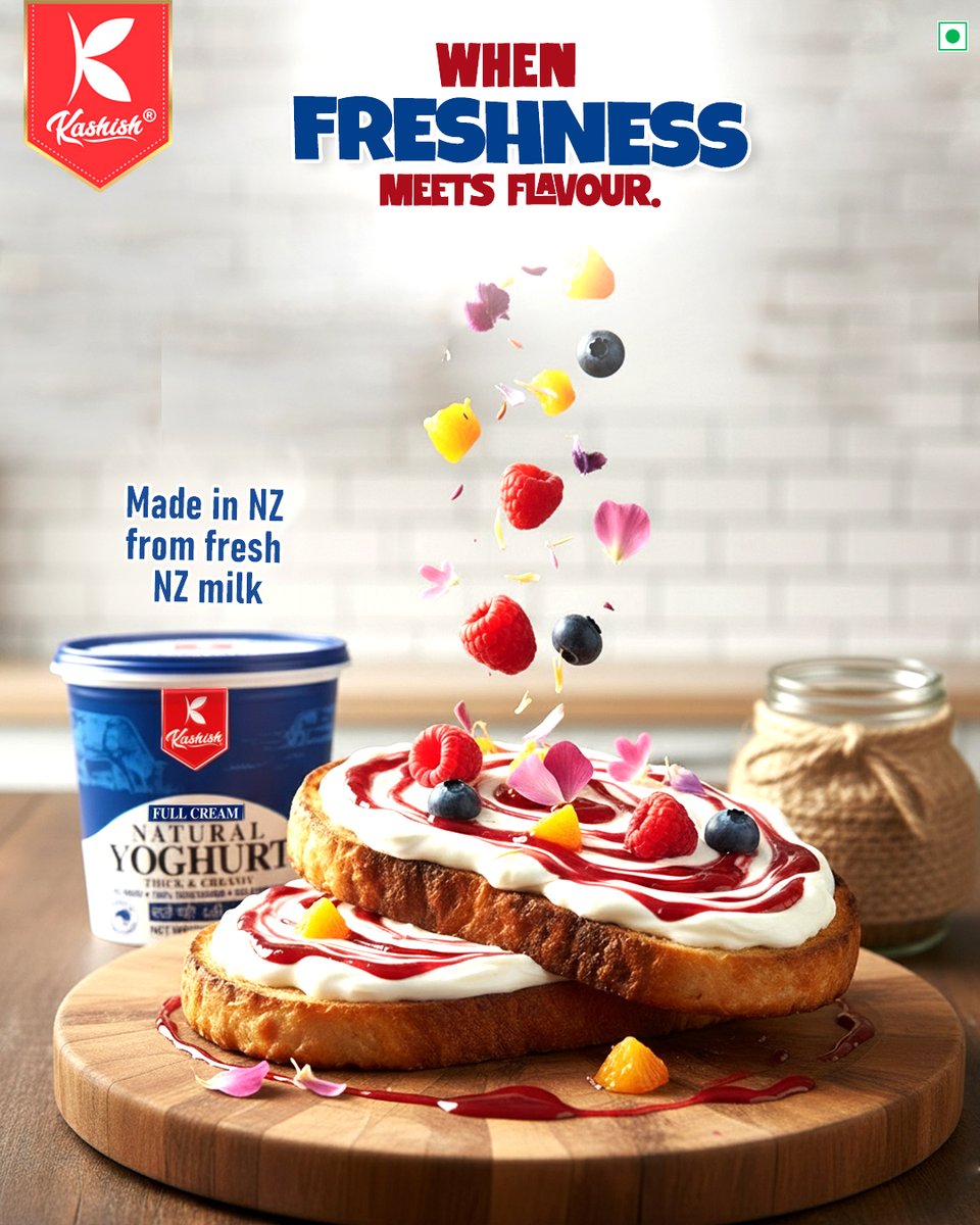 WHEN FRESHNESS MEETS FLAVOUR. 🍓🫐
Experience the creamy, dreamy delight of Kashish Full Cream Natural Yoghurt. Made in NZ from the freshest NZ milk, it’s the perfect way to start your day or brighten any treat! Thick, creamy, and undeniably delicious.
