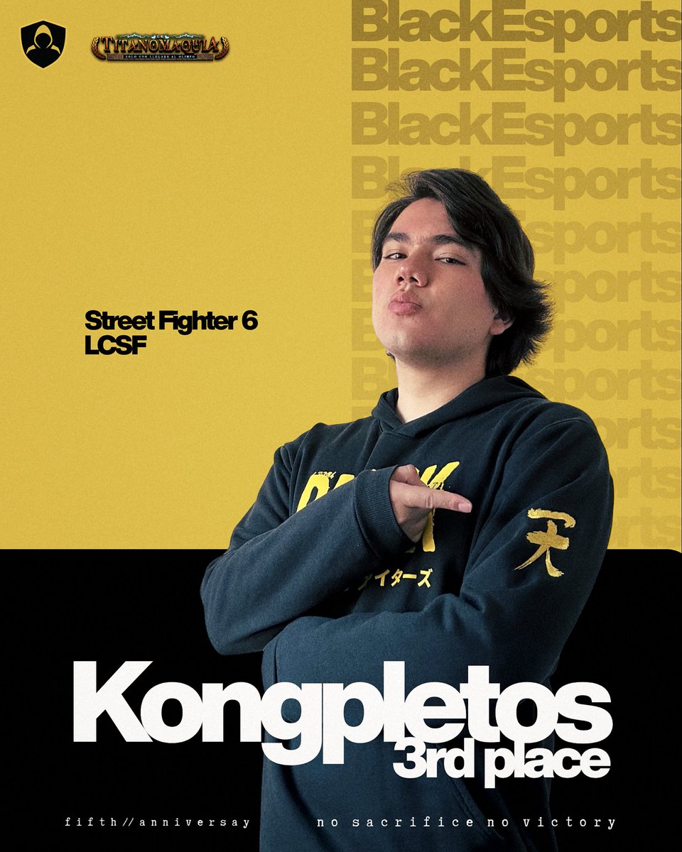 blackesportsfgc's tweet image. Otra run explosiva de @Kongpletos que logra trepar al 3er puesto en el torneo online “Titanomaquia” válido por #LCSF #StreetFighter6

Uno de los mejores Deejay del país sigue dando que hablar! #JointheBlackSide