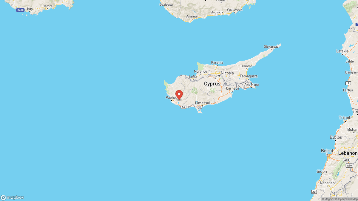 QuakeAlerts's tweet photo. A magnitude 5.4 earthquake took place 12km NNW of Geroskipou, Cyprus at 09:31 UTC (4 minutes ago). The depth was 16.6km and was reported by CSLC. #earthquake #earthquakes #Geroskipou #Cyprus https://t.co/gZKI1jZg88