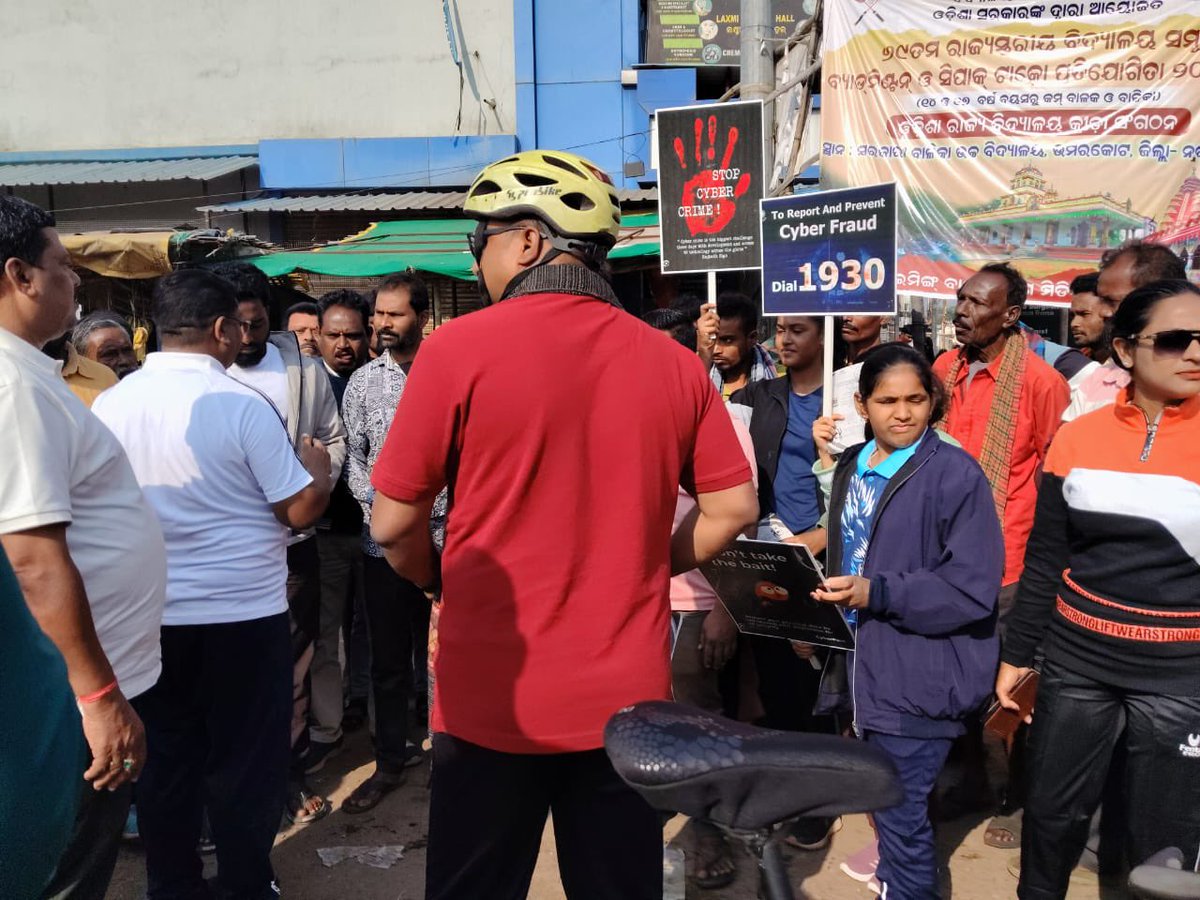 Massive response to Umerkote Cyclothon. 
We thank all participants. 
Your support inspires us to work hard and fight the cyber crime. 
<a href="/odisha_police/">Odisha Police</a> 
<a href="/homeodisha/">Home Department, Govt. of Odisha</a> 
<a href="/DGPOdisha/">DGP, Odisha</a> 
<a href="/digswrkoraput/">DIGP, SWR Koraput, Odisha</a>