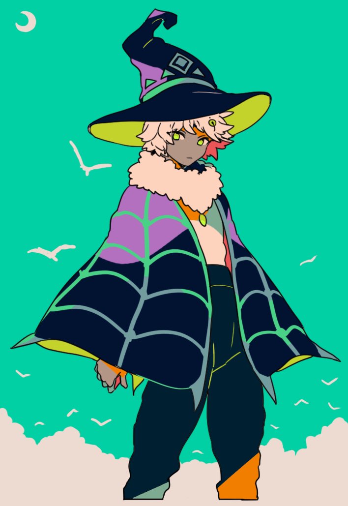 🪄🎃
(※顔あり擬人化)
 #SKY゜_LightIllust