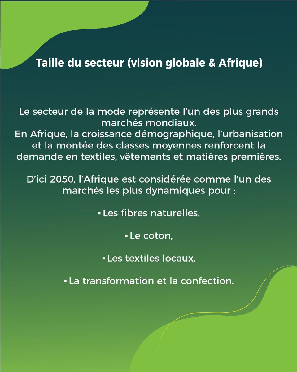 kossajaa's tweet photo. 🌍 La mode africaine brille, mais son essor dépend de la maîtrise des matières premières.
Coton à faibles rendements (360–700 kg/ha), teintures naturelles, cuir artisanal…
Valoriser ces ressources, c’est faire du #MadeInAfrica un moteur de souveraineté. 💪🏾✨
#ModeAfricaine #SustainableFashion