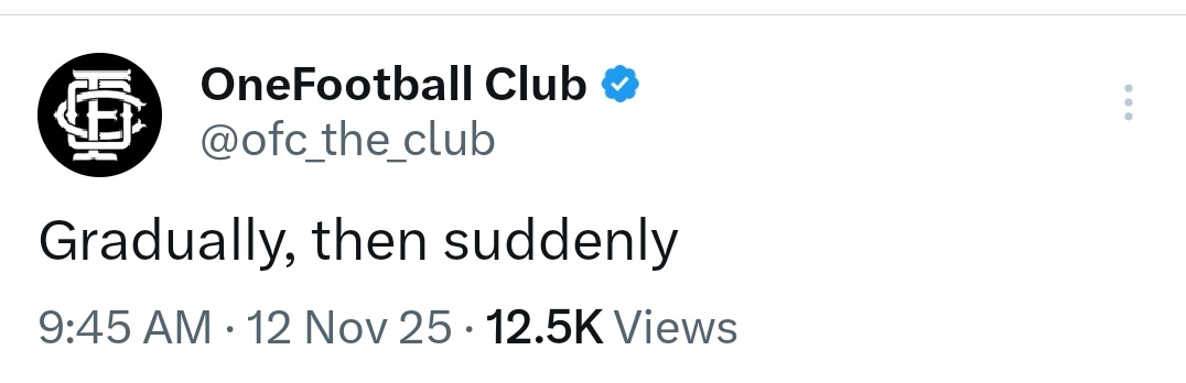 What do you think is coming ??

<a href="/ofc_the_club/">OneFootball Club</a> 👀

OFC checker 📸??

$OFC TGE soon?