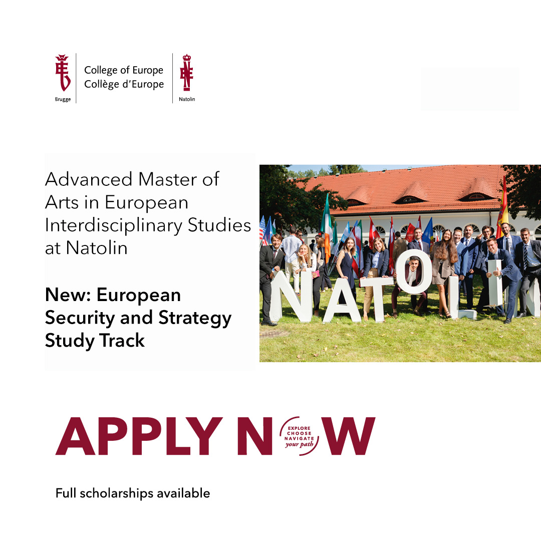 PLinLibya's tweet photo. The College of Europe in Natolin, Warsaw, launches a new study track in European Security and Strategy within the advanced MA in European Interdisciplinary Studies. 

Learn more: https://t.co/jdPp7XAZAO https://t.co/bTuk7La3gY